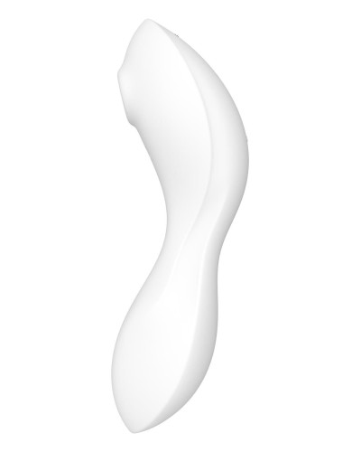 Вакуумний смарт-стимулятор із вібрацією Satisfyer Curvy Trinity 5 (White), керування зі смартфона