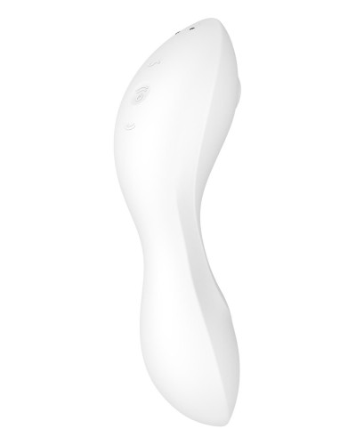 Вакуумний смарт-стимулятор із вібрацією Satisfyer Curvy Trinity 5 (White), керування зі смартфона