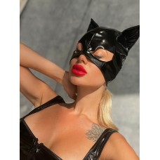 Лакована маска "Кішка" чорна