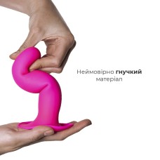 Дилдо з присоскою Adrien Lastic Hitsens 4 Pink, відмінно для страпона, діаметр 3,7 см, довжина 17,8 