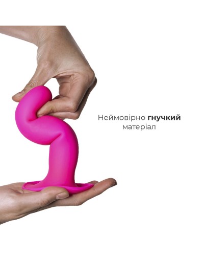 Дилдо з присоскою Adrien Lastic Hitsens 4 Pink, відмінно для страпона, діаметр 3,7 см, довжина 17,8 