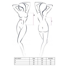 (SALE) Корсет под латекс с пажами BES CORSET white L/XL - Passion Exclusive, стринги, шнуровка