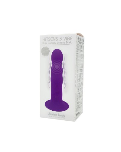 Двошаровий ділдо з вібрацією Adrien Lastic Hitsens 3 Purple, відмінно для страпона, діаметр 4 см, до