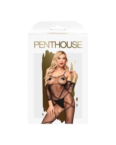 Бодистокинг с контрастным узором Penthouse - Under Arrest Black XL