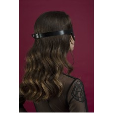 Маска на очі Feral Feelings - Blindfold Mask, натуральна шкіра, чорна