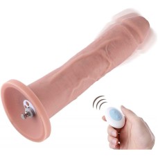 Фаллоимитатор 10.2″ с вибрацией для секс-машин Hismith Silicone Dildo with Vibe, съемный коннектор 