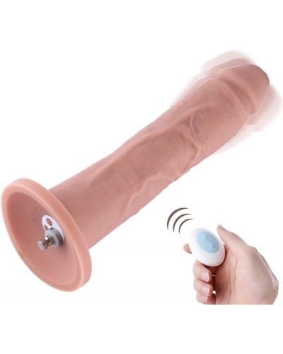 Фаллоимитатор 10.2″ с вибрацией для секс-машин Hismith Silicone Dildo with Vibe, съемный коннектор 