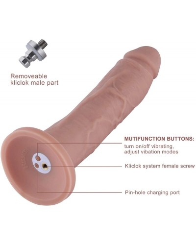 Фаллоимитатор 10.2″ с вибрацией для секс-машин Hismith Silicone Dildo with Vibe, съемный коннектор 