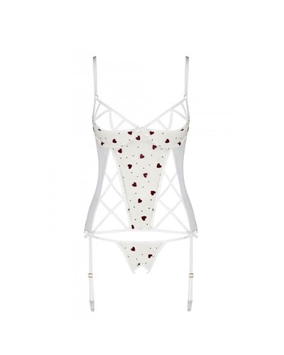 Корсет с подвязками + стринги LOVELIA CORSET white L/XL - Passion