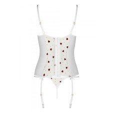 Корсет з підв'язками + стрінги LOVELIA CORSET white L/XL - Passion