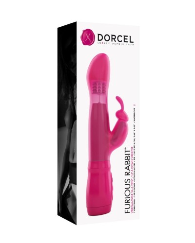 Вибратор Dorcel Furious Rabbit с вращением и  возвратно-поступательными движениями головки, вибрация