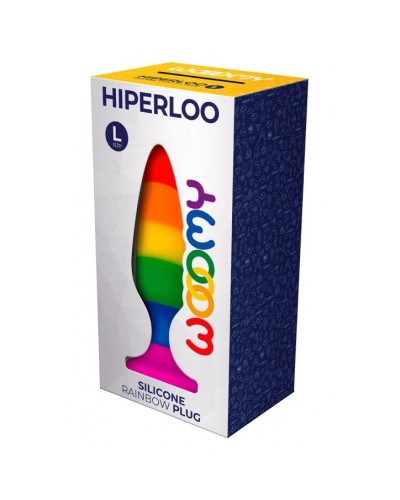 Анальна пробка Wooomy Hiperloo Silicone Rainbow Plug L