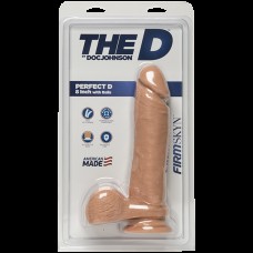 Фалоімітатор Doc Johnson The D - Perfect D - 8 Inch With Balls - FRIMSKYN, діаметр 5,1 см