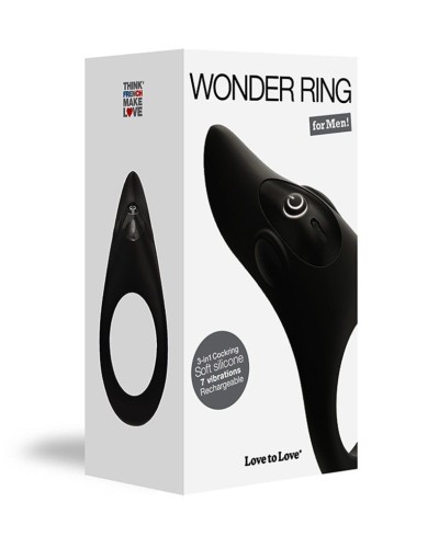 Эрекционное виброкольцо Love To Love WONDER RING с мегастимулятором клитора, перезаряжаемое