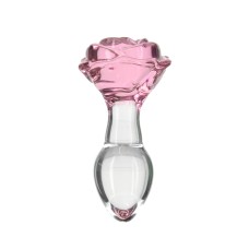 Стеклянная анальная пробка Pillow Talk Rosy Luxurious Glass Anal Plug, ⌀3,3 см, вибропуля в подарок