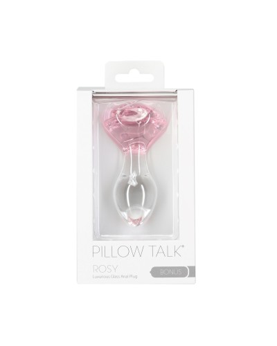 Стеклянная анальная пробка Pillow Talk Rosy Luxurious Glass Anal Plug, ⌀3,3 см, вибропуля в подарок