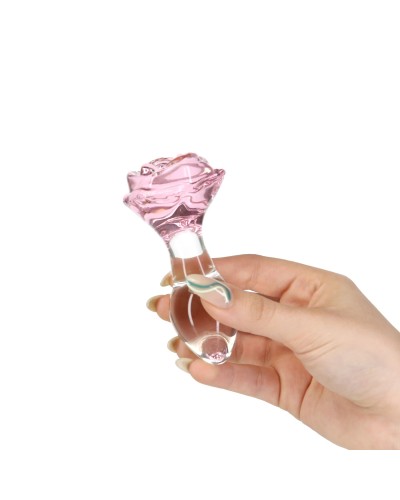 Стеклянная анальная пробка Pillow Talk Rosy Luxurious Glass Anal Plug, ⌀3,3 см, вибропуля в подарок