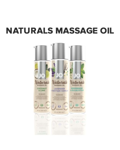 Масажна олія System JO - Naturals Massage Oil - Lavender & Vanilla з натуральними ефірними оліями (1