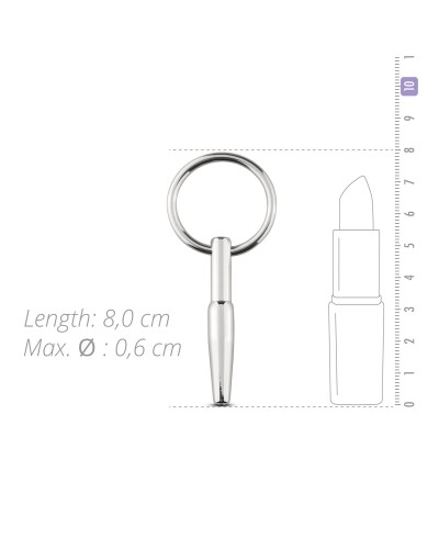 Полый уретральный стимулятор Sinner Gear Unbendable - Hollow Penis Plug, длина 4см, диаметр 8мм