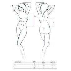 Корсет под латекс с пажами BES CORSET black L/XL - Passion Exclusive, стринги, шнуровка