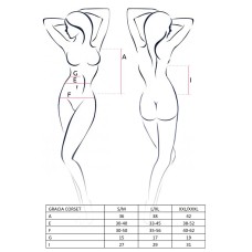 Корсет з пажами GRACIA CORSET black L/XL Passion, трусики, напівпрозорий