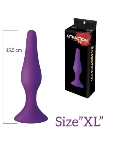 Анальная пробка на присоске MAI Attraction Toys №35 Purple, длина 15,5см, диаметр 3,8см