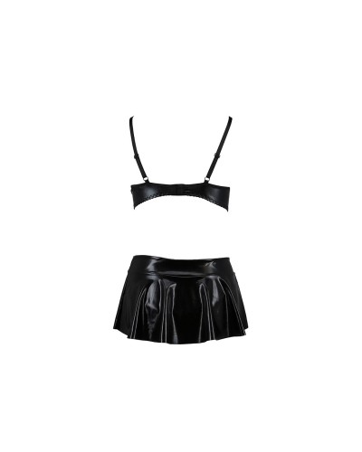 Комплект белья под латекс DEBY SET black S/M - Passion: лиф, мини-юбочка, стринги