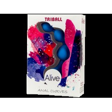Анальні кульки Alive Triball Blue, силікон, макс. діаметр 2 см