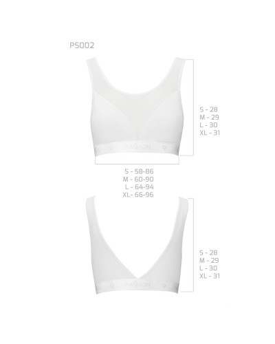 Топ з прозорою вставкою Passion PS002 TOP white, size XL