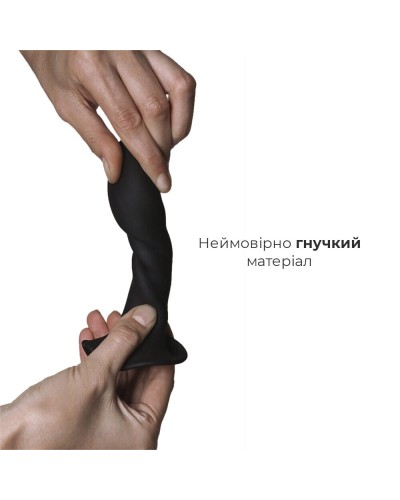 Дилдо с присоской Adrien Lastic Hitsens 5 Black, отлично для страпона, диаметр 2,4см, длина 13см