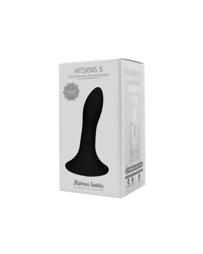 Дилдо с присоской Adrien Lastic Hitsens 5 Black, отлично для страпона, диаметр 2,4см, длина 13см