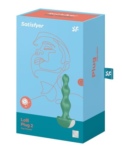 Анальный стимулятор-бусины с двумя моторами Satisfyer Lolli-Plug 2 Green