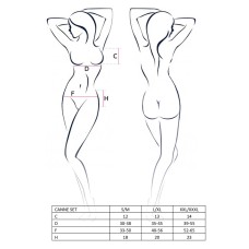 Комплект білизни CANNE SET black L/XL - Passion: ліф-бандо, пояс-спідничка, стрінги