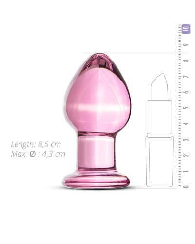 Розовая анальная пробка из стекла Gildo Pink Glass Buttplug No. 27