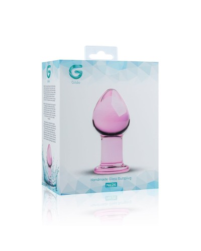 Розовая анальная пробка из стекла Gildo Pink Glass Buttplug No. 27