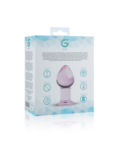 Розовая анальная пробка из стекла Gildo Pink Glass Buttplug No. 27