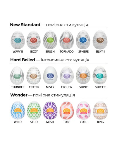 Набір яєць-мастурбаторів Tenga Egg New Standard Pack (6 яєць)