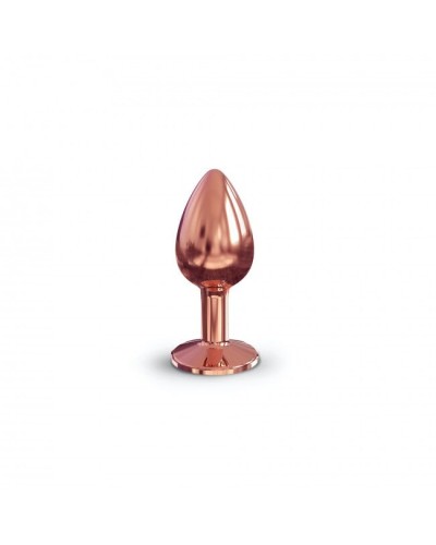 Металева анальна пробка із прикрасою у вигляді кристалу Dorcel - Diamond Plug Rose Gold S