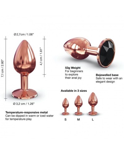 Металева анальна пробка із прикрасою у вигляді кристалу Dorcel - Diamond Plug Rose Gold S