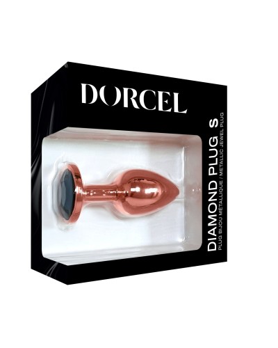 Металева анальна пробка із прикрасою у вигляді кристалу Dorcel - Diamond Plug Rose Gold S