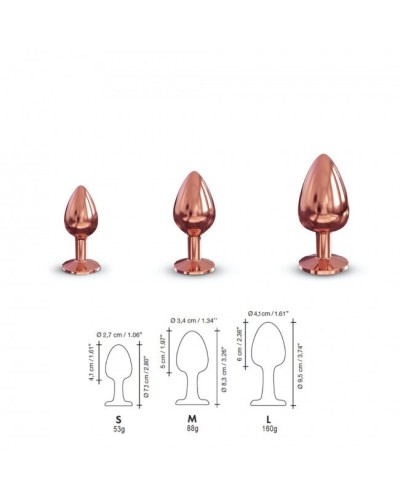 Металева анальна пробка із прикрасою у вигляді кристалу Dorcel - Diamond Plug Rose Gold S