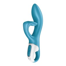 Вібратор-кролик із потрійним відростком Satisfyer Embrace me Turquoise, 2 мотори, діаметр 3,6 см