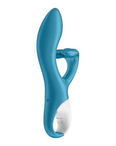 Вибратор кролик с тройным отростком Satisfyer Embrace me Turquoise, 2 мотора, диаметр 3,6 см