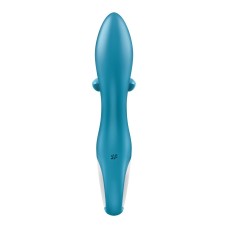 Вибратор кролик с тройным отростком Satisfyer Embrace me Turquoise, 2 мотора, диаметр 3,6 см