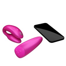 Смарт-вібратор для пар We-Vibe Chorus Cosmic Pink, сенсорне керування вібраціями стисненням пульта
