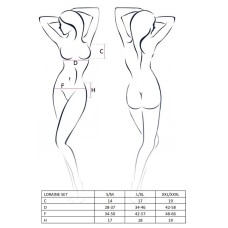 Комплект білизни LORAINE SET red S/M - Passion Exclusive: ліф, стрінги, пояс для панчох