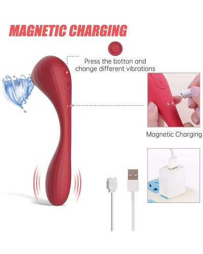 Вакуумный вагинально-клиторальный стимулятор Magic Motion Bobi Red, управление со смартфона