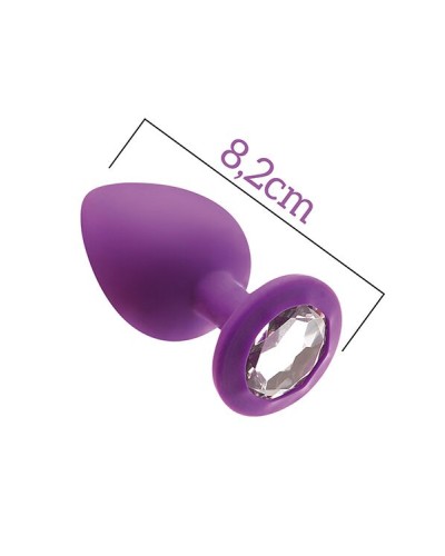 Анальна пробка з кристалом MAI Attraction Toys №48 Purple, довжина 8,2 см, діаметр 3,5 см