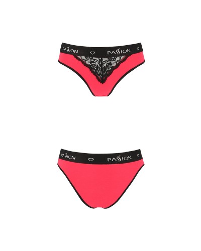 Трусики з широкою гумкою і мереживом Passion PS001 PANTIES red/black, size M