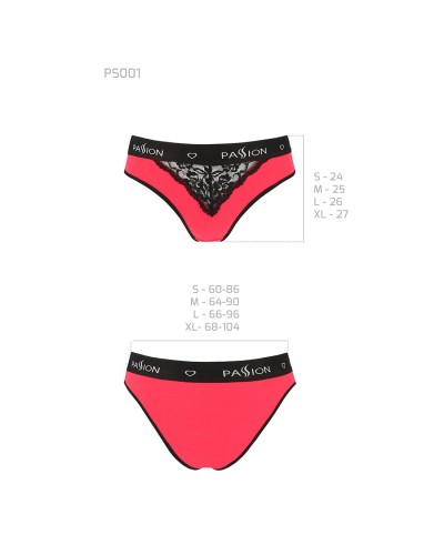 Трусики з широкою гумкою і мереживом Passion PS001 PANTIES red/black, size M